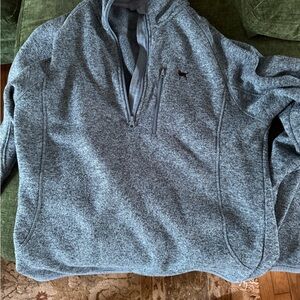 The Black Dog Men's Heather Gray Zip-Up Pullover